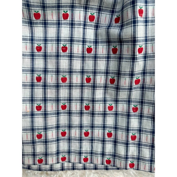 Vintage 80s Does 50s Little Girl Dress Apples Back to School School Picture Day - Picture 4 of 7